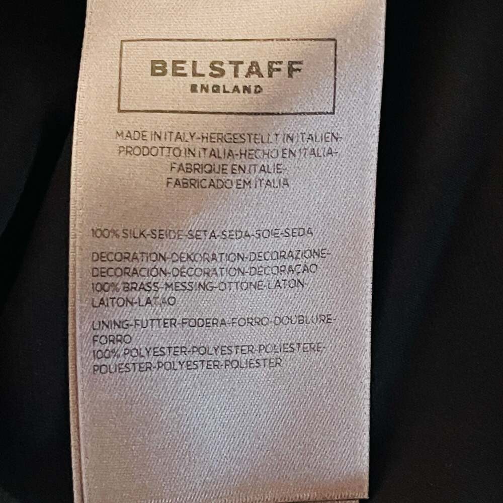 Belstaff Women's Black Silk Long Sleeve Blouse with Brass Stud Embellishments - Picture 5 of 7